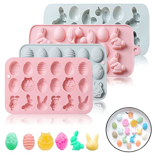 4Pcs Easter Silicone Chocolate Molds, Egg Rabbit Duck Basket Shaped Candy Mold, Lioucbd Easter Baking Mold For Candy Jelly Gummy Crayon Biscuits Ice Cube Cake Decorations #TOP2