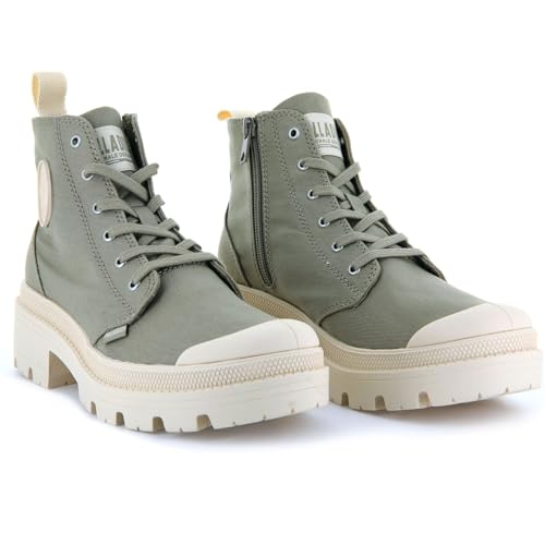 Image of Palladium Women's Pallabase Twill Canvas Combat Ankle Boots | Casual Boots