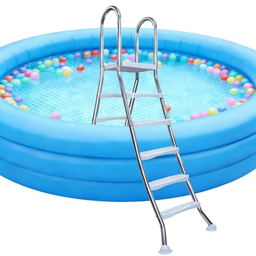 Escalera para piscina elevada 5 peldaños doble acceso miniatura 1