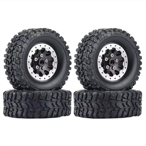 Roue de RC pour WPL C14 C24 B14 B24 B36 et MN D90 avec 4 jantes métal et pneus en caoutchouc