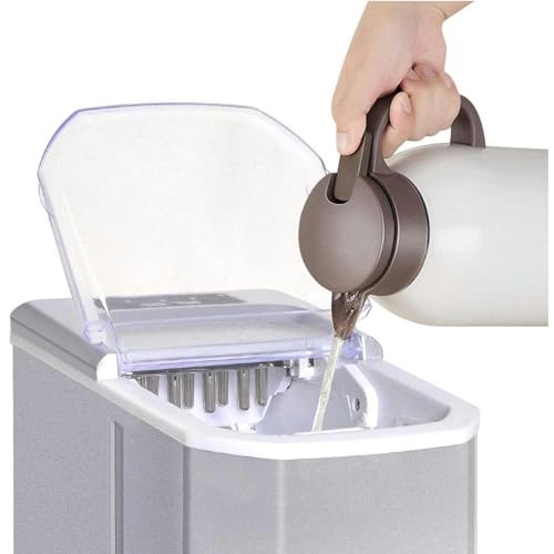 Máquina fabricadora de hielo de mostrador, portátil, produce 15 kg de cubos de hielo en 24 horas, listos en 8 minutos, máquina eléctrica para hacer hielo, 1 unidad miniatura 4
