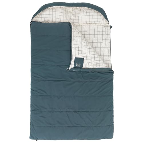 Outwell Camper Lux Double Sleeping Bag – 3-4 Season Couples Camping Sleeping Bag, Splits Into Two Singles, Polycotton, Built-In Pillow, Ultra Warm & Comfortable, Indoor & Outdoor Use (Blue) - 5