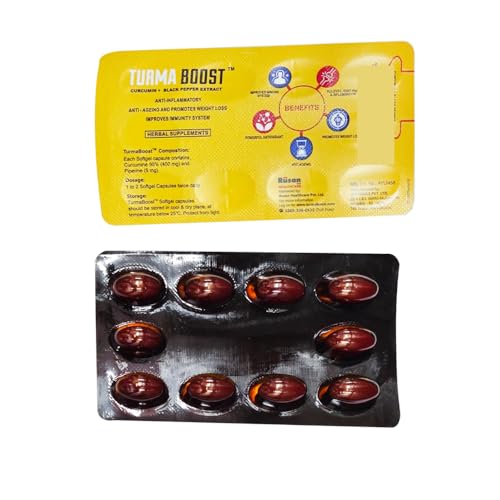 Image of Rusan TURMA BOOST Curcumin 95% 400mg + Black Pepper Extract | 10 Capsules | Immunity & Joint Care | Anti-Inflammatory Support