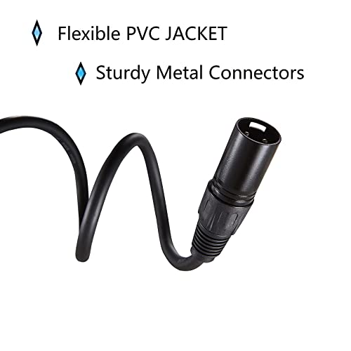 Mfl. 10 Ft Flexible Dmx Cable 3 Pin Signal Xlr Male To Female Cable Wire For Stage Lighting Dj Lights, 4 Pack #TOP4
