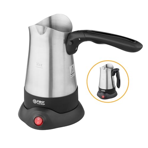 TZS First Austria Elektrischer Türkischer Kaffeekocher mit ausklappbarem Handgriff, 0,3 Liter 800W | Mokkakocher, Espressokocher & Wasserkocher | aus Edelstahl | geeignet für Zuhause, Büro, Reisen TZS First Austria Elektrischer Türkischer Kaffeekocher mit ausklappbarem Handgriff, 0,3 Liter 800W | Mokkakocher, Espressokocher & Wasserkocher | aus Edelstahl | geeignet für Zuhause, Büro, Reisen