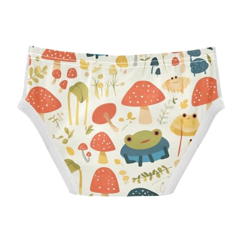 KLL Cute Frogs and Safari Mushrooms Smoke Toddler Boys' Comfort Underwear Breathable Children Undies2