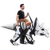 HSCTEK Inflatable Skeleton Dinosaur Costume Adult, Blow up Triceratops Cosplay