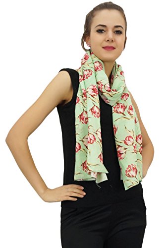 Floral Printed 100% Cotton Lightweight, Shawl, Scarves Women Long Stole Neck Wrap Dupatta-28x72 Inches
