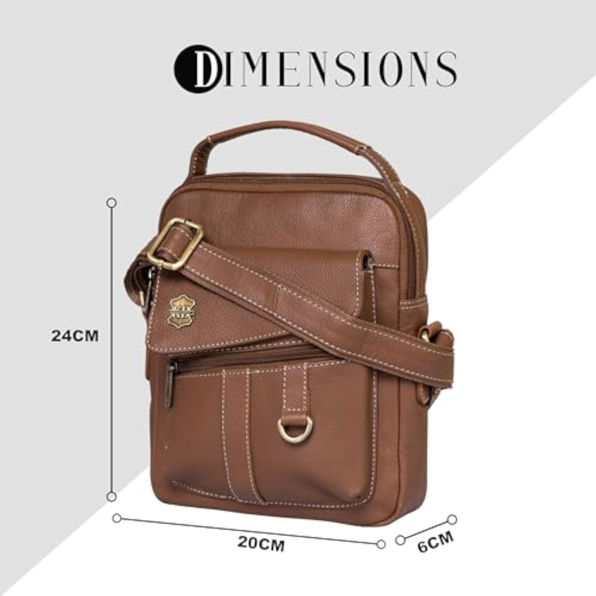 Genuine Leather Messenger Sling Bag for Men & Women