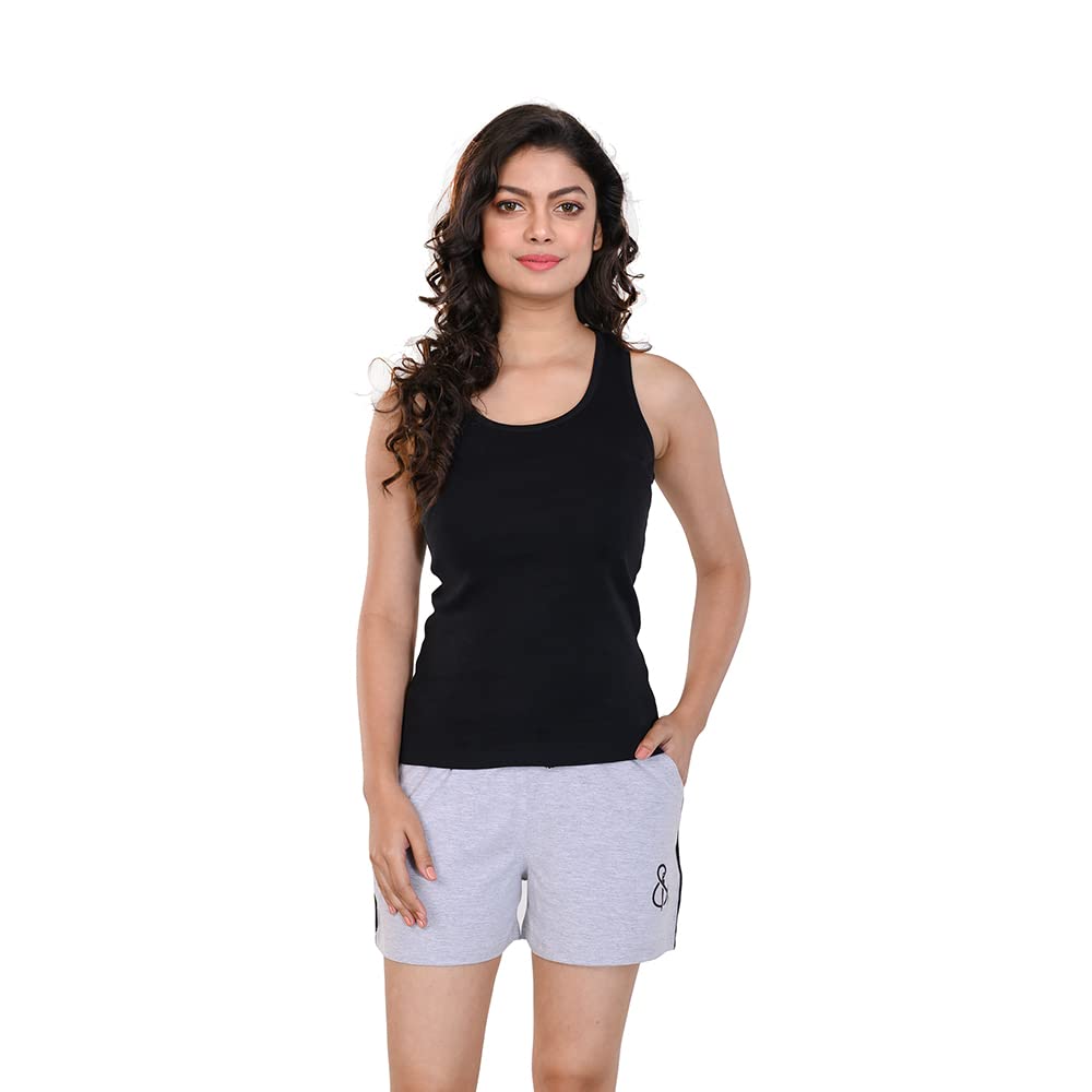 styleaone Women's Cotton Solid Top and Shorts Set Pack of 1-picture-19