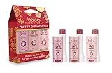 Babo Botanicals 70+% Organic Tinted Lip Conditioner SPF 15, Holiday Trio, Water-Resistant Lip Balm - 3-Pack 0.15 oz.