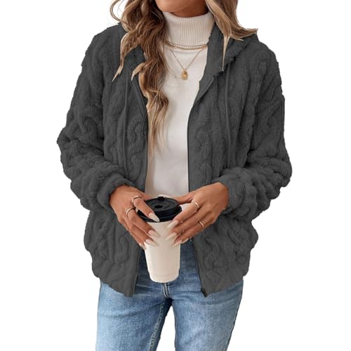 Forro polar mujer chaqueta abrigo de piel sudaderas manga larga capucha