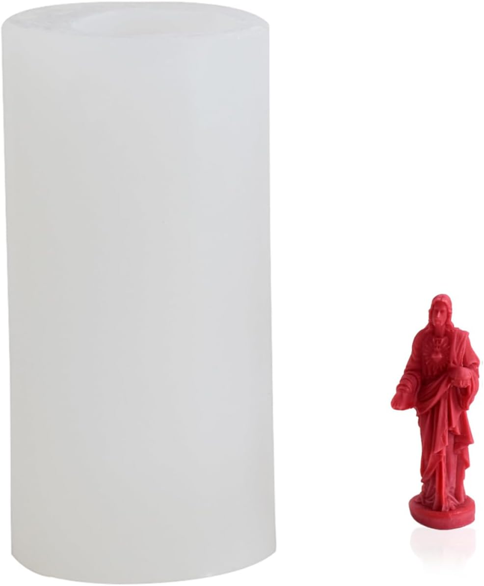 jojofuny 530g Jesus Candle Mold Silicone Scented Candle Making Mold for Large for Home Decor and Handicrafts