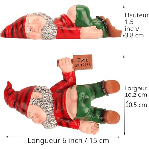 Statue Nain de Jardin Rouge Résine Imperméable - SXFENG