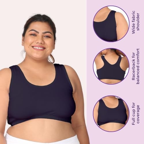 Image of Adira | Plus Size Sleeping Bra for Women | Plus Size Bra | Slip On Bras to Wear at Home | Comfortable Bra | Wirefree & High Coverage | Sleep Support | Avoids Stretch Marks | Pack of 2