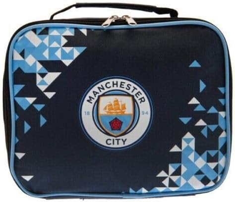 Man City lunch bag: Manchester City FC FADE LUNCH BAG WITH BOTTLE HOLDER - FOOTBALL GIFT
