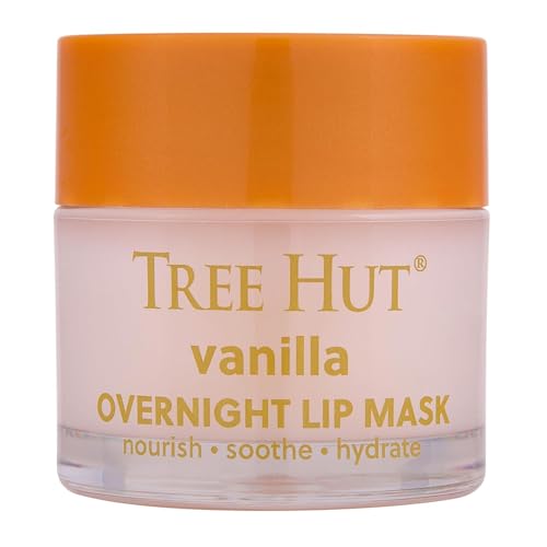 Tree Hut Vanilla Overnight Lip Mask, Deeply Hydrating Leave-On Treatment for Soft Lips, Self Care Essential, 6 oz