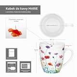 MamboCat Marie zestaw 6 kubków do kawy I 320 ml I porcelanowe kubki z uchwytem i bukietem kwiatowym dla 6 osób I filiżanki do napojów gorących jak herbata, kakao i inne