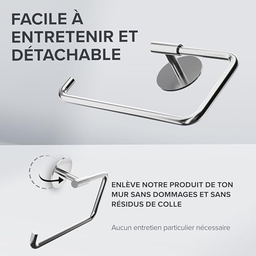Porte-serviettes rectangulaire sans perçage pour salle de bain sans trous
