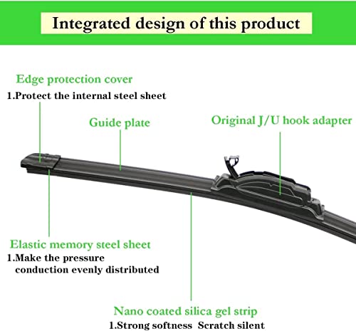 Oem Quality 24" + 18" Premium All-Seasons Durable Stable And Quiet Windshield Wiper Blades + 1 Year Warranty (Set Of 2) #TOP2