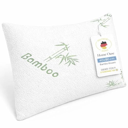 Home Oase Orthopädisches Nackenstützkissen - Kopfkissen aus druckausgleichendem Visko-Gelschaum (Memory Foam) mit Bamboo-Bezug - Kissen in 40x80 cm...
