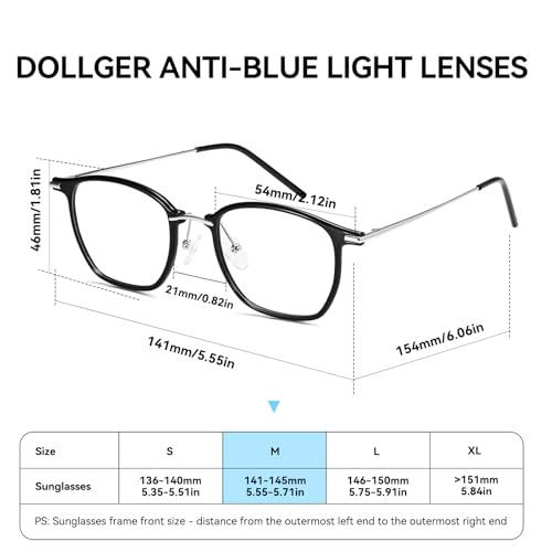 Image of Dollger Blue Light Blocking Glasses Woman /Man, Fashion Small Square Fake Eyeglasses UV Ray Filter Computer Gaming Glasses