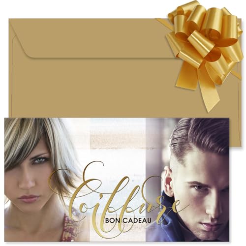 Bons cadeaux pour salons de coiffure POS BON K1203F2-50-V1 avec enveloppes, lot de 50