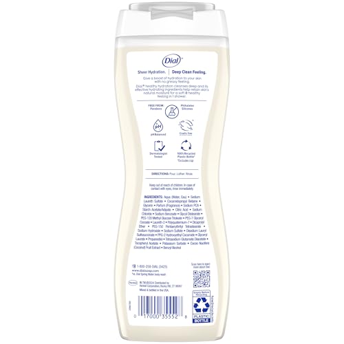 Dial Healthy Hydration Body Wash, Coconut Milk, Vitamin E, 16 fl oz, 4-Pack - image 6