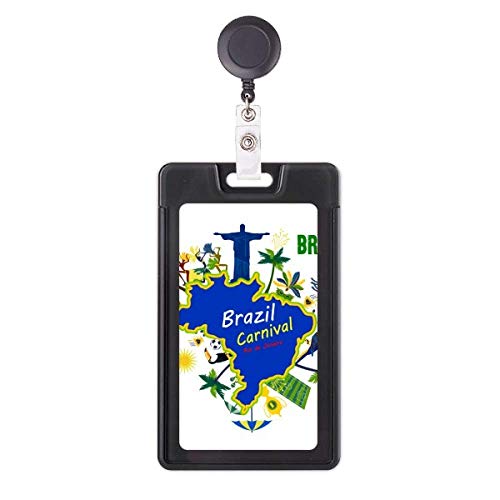 Porte-badge rétractable Mount Corcovado avec enrouleur robuste motif Brésil