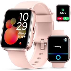 Quican Smart Watch for Women Answer/Make Calls, 1.8’’ Fitness Tracker Watch Alexa Built-in, Sleep Heart Rate Monitor, 2024 Ladies Smartwatches 120 Sport Modes 110 Dials, for Android iOS Phone Pink