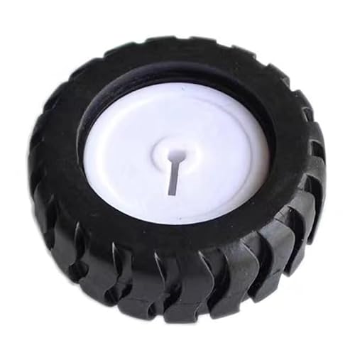 RecDec 4 Pack Mini Micro N20 Gear Motor Wheels Replacement 3mm Shaft D-Hole Rubber Tire Wheel for Slow Speed Geared Motor N20 Motor DIY Robot RC Car Truck Mini Construction Vehicle Boat Helicopter - Thumbnail 4