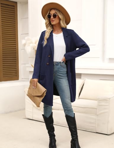 Image of CiCiBird Women Fall Long Cardigan Sweater Trendy Knit Jacket Coat Dressy Blazer Coatigan