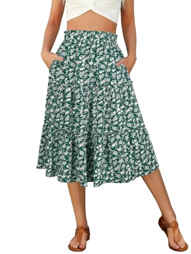 Image of Berydress Midi Skirts for Women 2026 High Waist Casual Summer Boho Skirt