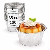 GM 200 Pirottini Alluminio Budino 85cc, Cocotte Monoporzione da Forno, Vaschette Alluminio...