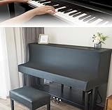 Aufrechte Klavierhülle, Ledermaterial, halbe Haube, leicht zu demontieren, passend für Klaviere mit einer Länge von 140–160 cm, Höhe 112–135 cm, mehrere Farboptionen