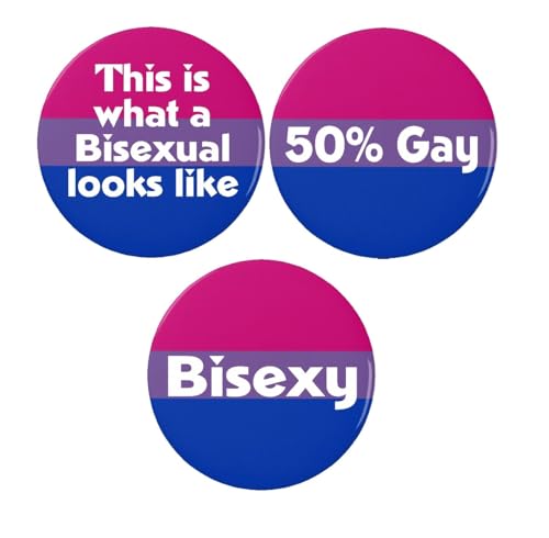 Set 3 Bisexual Flag Quotes 1.25” Buttons Pins Bisexy Looks Like LGBT Pride
