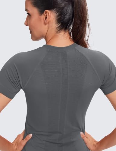 Image of MathCat Seamless Short Sleeve Workout Tops for Women