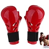 Guantes de combate de guantes | Guantes de karate para adultos, 1 par de esponjes que absorben los guantes de combate de esponjes, guantes fáciles de usar con correa elástica para kickboxing, lucha,