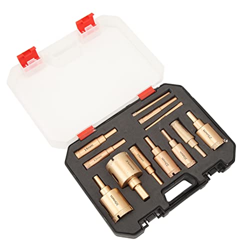 12Pcs Brazed Hole Drill Bit Hole Saw Dry Wet Cut Hole Opener Tool for Granite Marble