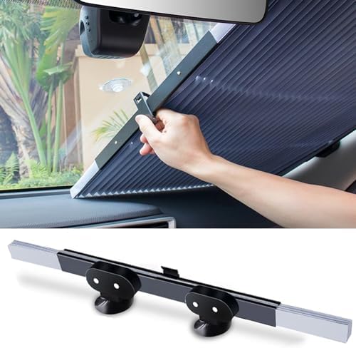 Sonnenschutz Auto Frontscheibe 145×80 Cm - UV & Hitzeschutz Für Die Meisten Autos & SUVs
