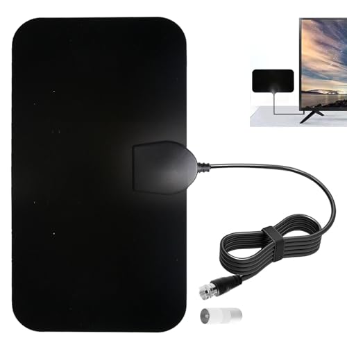 Antenne TV 4K d'intérieur, Antenne numérique d'intérieur de Plus de 250 km de Long pour DTT DVB-T/DVB-T 2 avec câble de 3 m, antenne fenêtre pour réception TVs numérique HD/VHF/UHF/FM