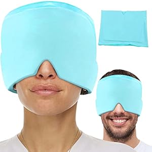 Swetup Kühlkissen Migräne, Kühlpad Maske, Migräne Kühlpad, Kühlmütze Migräne, Migräne Haube, Kühlmaske Migräne, Gel Kühlmütze, Wiederverwendbar für Geschwollene Augen, Nebenhöhlen und Stressabbau