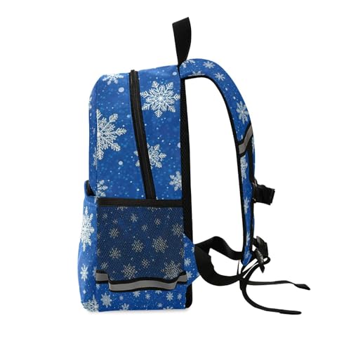 White Snowflakes Blue Toddler Backpack for Girls Boys, Mini Travel Backpack Kids Backpacks2