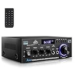 Romicta Stereo Audio HiFi Amplifier, 600W Bluetooth Amplifier 5.0, 2 Channels 12V/230V, LCD Display, SD/USB, FM Radio – Ideal for Home, Car & Karaoke