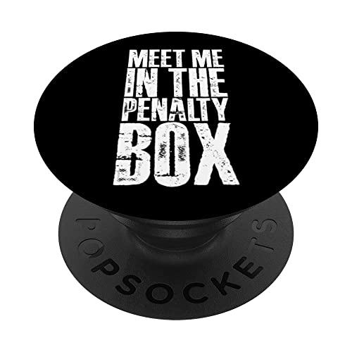 Meet Me In The Penalty Box PopSockets Swappable PopGrip, Black