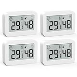 VOCOO ミニ室内湿度計 屋内温度計 デジタル温度湿度計 LCDスクリーン付き 快適アイコン 大きな数字 ベビールーム セラー 温室 爬虫類ハウス用 (℉/℃) 4個パック