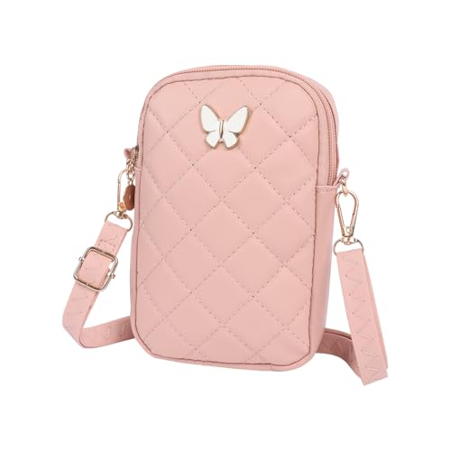 Image of Bomiclss Crossbody Bag for Women PU Leather Crossbody Phone Bag Women with Adjustable Strap for Work Travel Daily Use (Pink)