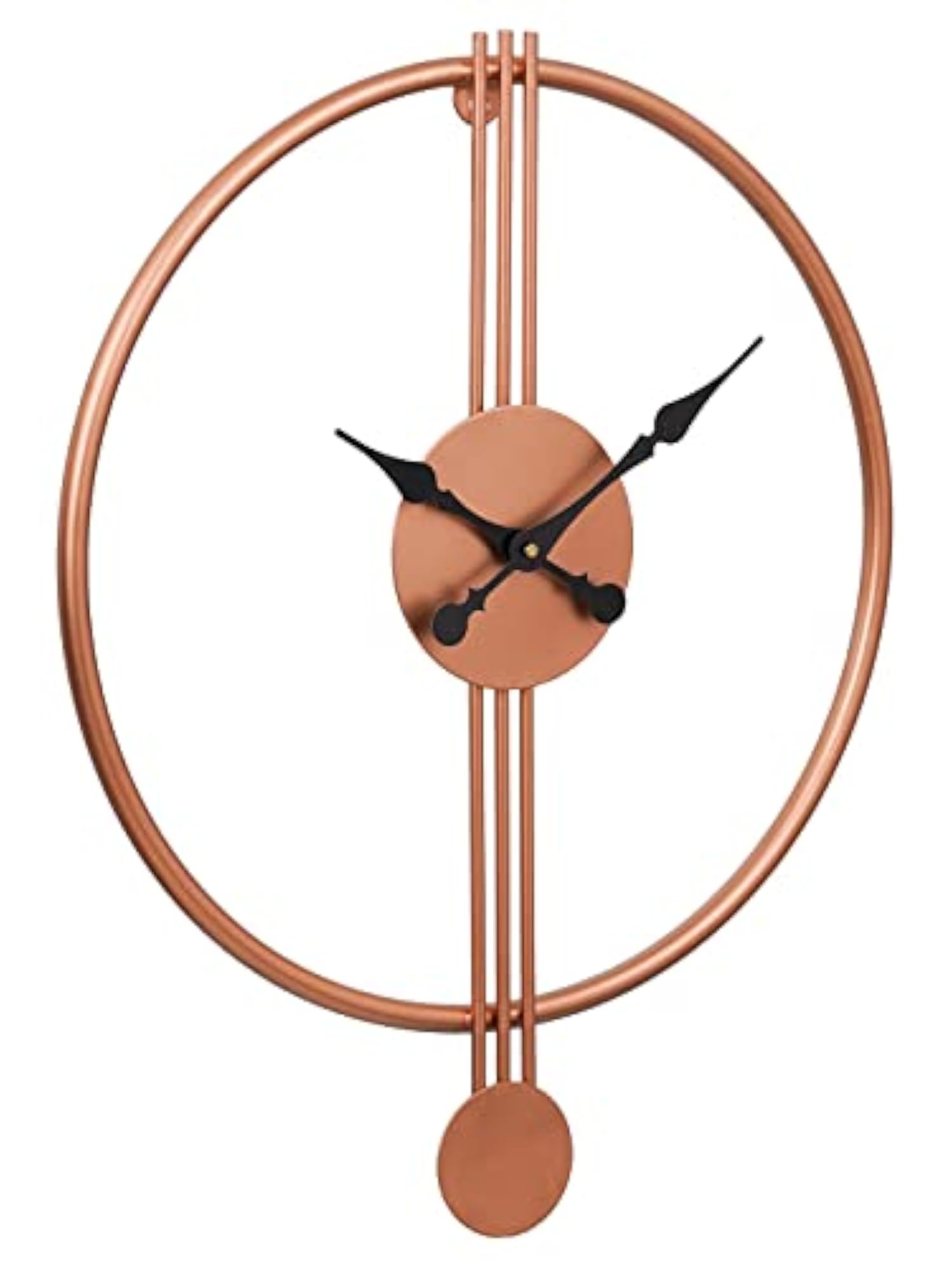 Decorative Round Metal Case Black Needle Wall Clock