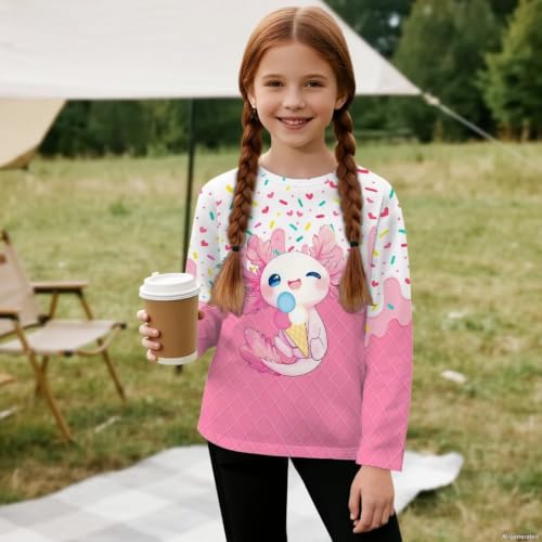 Image of WELLFLYHOM Long Sleeve T-Shirt for Boys Girls 3-16 Years Old Tee Tops Crewneck Pullover Shirts Fall Outfits