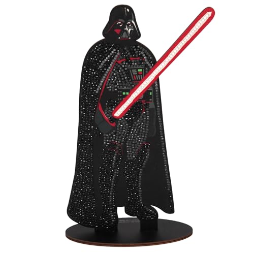 CRYSTAL ART Buddies XL - Kit Diamond Painting Originale, Darth Vader - Star Wars, Diamatini in Resina Brillante, Set Creativo 6+ con Supporto in Legno, 20-25cm